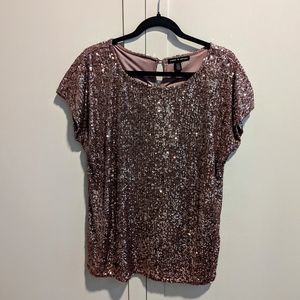 Rose gold sequin top